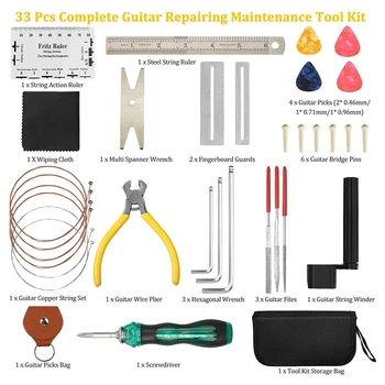 Guitar Reparation Værktøj Til Vedligeholdelse Af Kit Guitar Reparation Af Guitar Rengøring Pleje Tilbehør