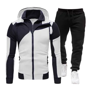 Nye jakkesæt til herrer afslappet jogging lynlås sportstøj, der passer til mænd hoodie + bukser, sportstøj 2-piece suit mænds casual sweater passer til
