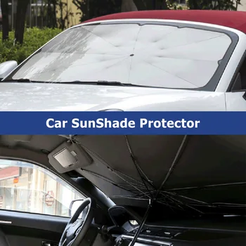 Bil Solsejl Beskytter Parasol Auto Foran Vinduet Dække Solen Forruden Protector Indre Temperatur Reduktion