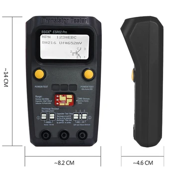 Multi-purpose Transistor ESR/SMD Tester BSIDE ESR02pro Smart Diode Triode Modstand Kapacitans Meter LCD-måleren MOS/PNP/NPN test