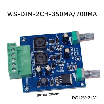 WS-DIM-2CH 350MA / 700MA*2-kanal Konstant Aktuelle Controller-DC12-24V Input Dæmpning Manuel Drejeknap Led Lysdæmper
