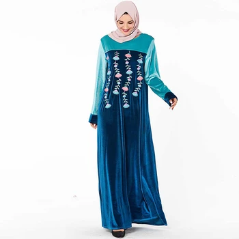 Velvet Abaya Dubai Hijab Muslimske Kjole Kaftan Islamiske Kjoler Tyrkiet Abayas Kaftan Marocain Vestidos Baju Muslimske Wanita Kleding