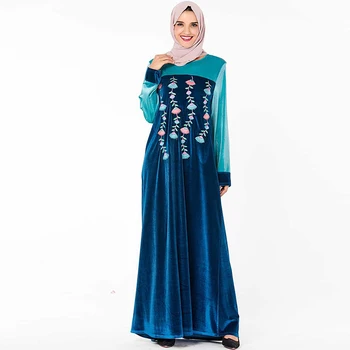 Velvet Abaya Dubai Hijab Muslimske Kjole Kaftan Islamiske Kjoler Tyrkiet Abayas Kaftan Marocain Vestidos Baju Muslimske Wanita Kleding