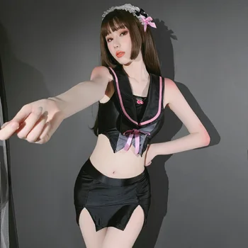 Gotisk tøj, erotiske undertøj, erotisk undertøj uniform fristelsen Japanske cosplay cosplay studerende passer til eksotiske tøj