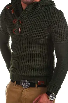 2021 mænd med lang ærme, bund trøje med diagonale knappen og hjørne-knappen mænds sweater