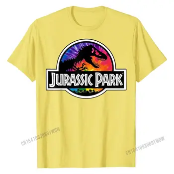Jurassic Park Tie Dye Klassiske Logo, Grafisk T-Shirt Kuponer Mænd Toppe Skjorte Normal T-Shirts, Bomuld Nørd
