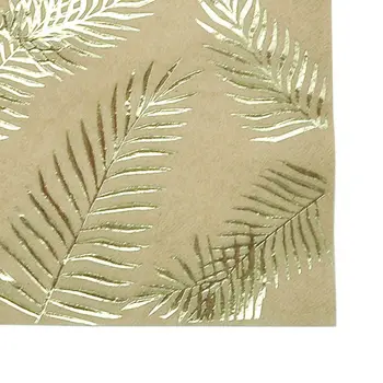 Bronzing Palm Leaf Summber Part Engangsservice Sæt Papir Plader, Kopper Sugerør Bryllup Fødselsdag Dekoration Af Forbrugsstoffer