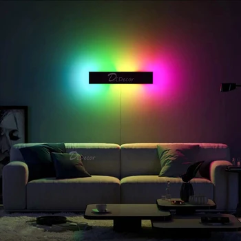 Nordisk RGB Væg Lampe til Soveværelset LED Farverige væglampe Fjernbetjening Væg Sconce Home Decor Atmosfæriske Stemning Lampe