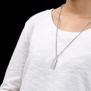 Sølv Vintage Hule Vedhæng Opbevaring Halskæde Vedhæng Xiangyun Udsøgt Tendens Mænds og Kvinders Smykker