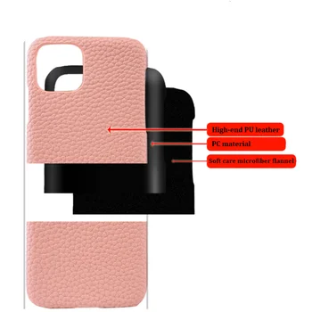 Luksus Mærke Lychee Mønster Hårdt Læder Telefon-etui til Apple iPhone 12 7 8 Plus X XS-XR ANTAL 11 Pro SE 2 Beskyttelse Cover Coque