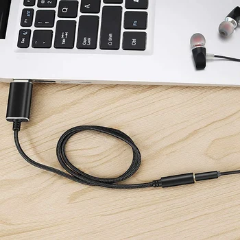 USB til 3,5 mm Jack Audio Adapter med 3.5 mm Hovedtelefon-og mikrofonstikket til Windows, Mac, for PS4, til PC/Bærbare computere