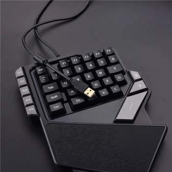 AULA med Én hånd Gaming Keyboard Backlight Farve 27keys Anti-Ghosting Bærbare Mini-Gaming Tastatur-Controller til Bærbar Computer
