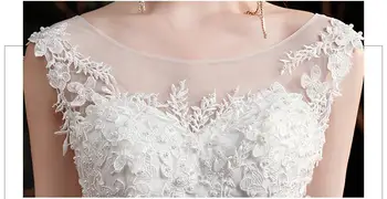 Fabrikken Billige 2021 Ny Koreansk Stil Lace Broderi Perler Plus Size Bryllup Kjoler Til Brudens Kjole O Hals Elegante Vestido De Noiva