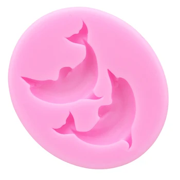 Pink Delfin Formede Fudge Kage Bagning Skimmel Køkken Kage Og Chokolade Udsmykning Værktøjer Silikone Formen