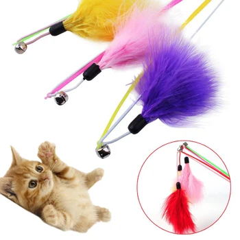 Cat Toy Bell Stang Fjer