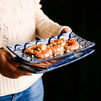 24CM Rektangulære Japansk Stil Sushi Skuffe, der Elegant Dessert Tallerken Vestlige Mad Skål Kreative Keramiske Snack Fad