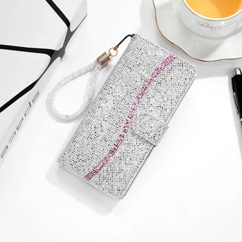 Luksus Glitter Flip Case til Xiaomi Redmi K20 Note 9 8 7 Pro MI 6A 7A 8A 8T Wallet Cover Shiny Sparkle Telefonen Tilfælde Coque Capa