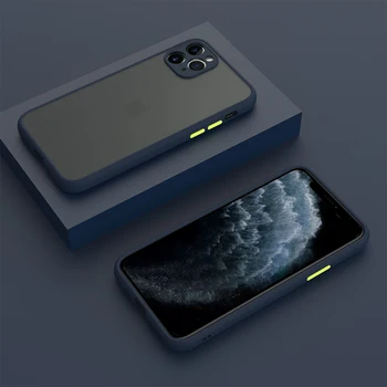 Mat Kofanger Phone Case For iPhone-11 Pro Max 12 11Pro X XS-XR 7 8 Plus SE 2020 6S Silikone Hybrid Cover Kamera Beskyttelse Cover