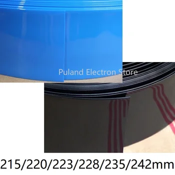 Bredde 215 220 223 228 235 242mm PVC Heat Shrink Tube Lipo Batteri Isoleret Film Wrap Beskytte Tilfælde Wire Kabel-Sleeve Sort Blå