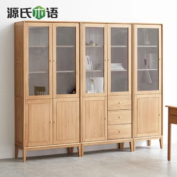 Contemporary and contracted oak solid wood composite bookcase store content ark glass display case study a bookcase
