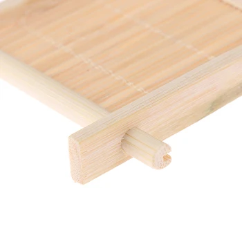 Træ-Naturlig Bambus Sæbeskål Magasin Holder Opbevaring Sæbe Rack Plate Box Beholder Til Badekar Plade Badeværelse