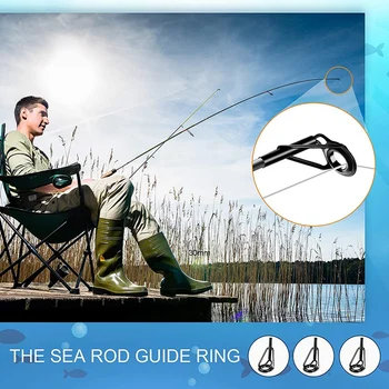 80 Pc ' fiskestang Tip Repair Kit Rustfrit Stål Keramik Ring Guide Tips Stang Guide Erstatning Tip til havfiskeri