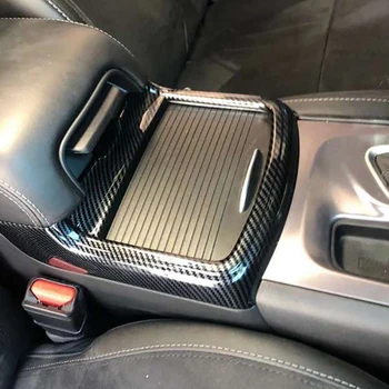 Bil Carbon Fiber kopholder Dække Trim for Dodge Charger-2020 Tilbehør Center Konsol Gear Shift Trim Panel