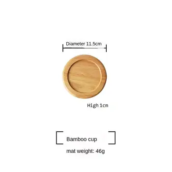 Japansk-stil simpelt massivt træ Cup pude kopholder bøgetræ Cup pude skål pad, non-slip varmeisolering pad