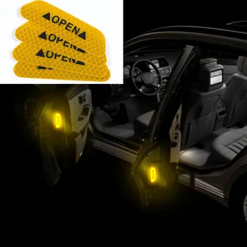 4Pc Bil, Dør Sikkerhed Advarsel Reflekterende Klistermærker ÅBNE Mærkat For Seat Ibiza Leon Toledo Arosa Alhambra Exeo Supercopa Mii Altea
