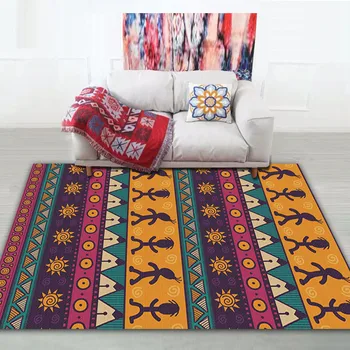 Etnisk Boheme stil retro klassiske stue tæppe firkantet blød skridsikker soveværelse undersøgelse dekoration Boheme maskine washa