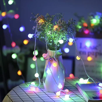 LED String Lys Fairy Bubble Ball Lampe Vandtæt Ferie Belysning Krans til juletræ Bryllup Hjem Indendørs Dekoration
