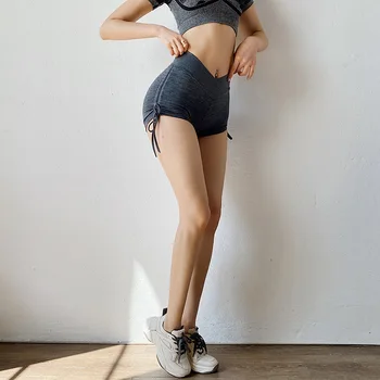 Problemfri Høj Talje Snøre Yoga Shorts til Kvinder Kradser Tights Kvindelige Booty Sport Shorts, der Kører Træning, Sport Pants