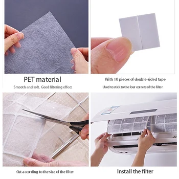 12Pcs Husstand Aircondition Filter Støvtæt Papir PET Luft Rengøring Rensning af Filter Dust Filter