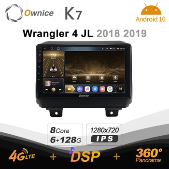 Ownice K7 6G+128G bilradioen til Jeep Wrangler 4 JL 2018 2019 android 10.0 støtte Interiør Atmosfære Lampe 360 4G LTE 1280*720