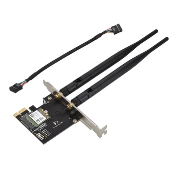 PCI-E til NGFF M. 2 WiFi Bluetooth-Adapter til Trådløst Modul Converter Kort To WiFi-Antenne USB-9Pin Kabel med Lav Profil Beslag