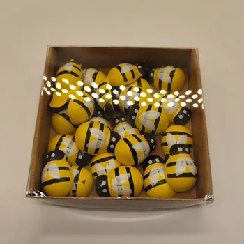 48Pcs 3D Kreative Bee Håndværk Dekorative Bee Kunsthåndværk Malet Træ Håndværk Træ-Bee Dekoration Bee Maleri, Træ-Håndværk