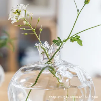 Mini Granatæble Håndlavet Glas Vase Vase, Klart Glas Flower Pot Hydroponiske Blomst Arrangement Bruser Indretning Håndværk ZM907