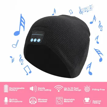 2021 Nye Vinter Bluetooth Musik, LED Lys Beanie Hatte Natten Gang Kører Trådløse Hovedtelefoner Cap Mode Varm Sport Strikkede Hat