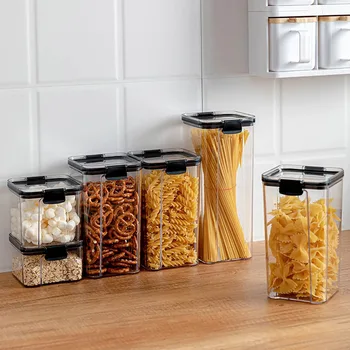 700/1300/1800ML Opbevaring af Fødevarer Container PET Køkken Køleskab Noodle Max Multigrain Tank Hjem Opbevaring Gennemsigtig Forseglet Dåser