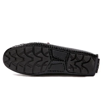 Åndbar Mænds Sko Flade Læder Sko Komfortable Mænd Loafers Mode Mokkasiner Designer Herre Casual Sko Shoes De Hombre