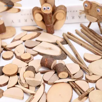 Naturlig Træ-Skiver Ufærdige Træ Stick sæt til DIY Håndværk Børnehave Håndlavet Træ Stykker Pædagogisk Legetøj