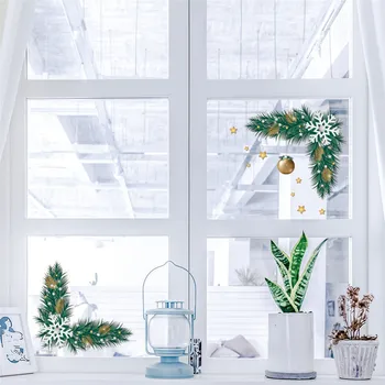 KAKUDER Mærkat Jul gren klokker toilet køleskab kabinet glas Vindue Wall Sticker decorativo pegatinas drop skib 2020