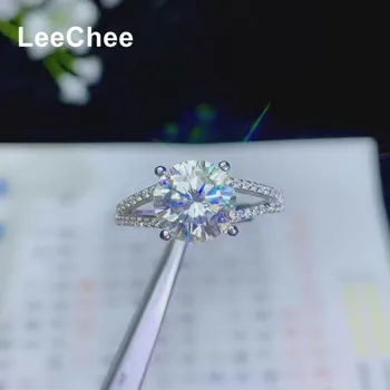 3CT Moissanite Ring 9MM VVS Lab Diamant Test ået Fine Smykker til Kvinder Engagement Party Gave Ægte 925 Sterling Sølv