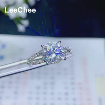 3CT Moissanite Ring 9MM VVS Lab Diamant Test ået Fine Smykker til Kvinder Engagement Party Gave Ægte 925 Sterling Sølv