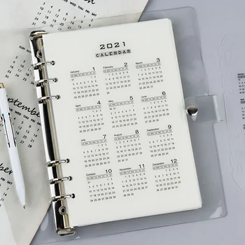 Hot Salg i Kalenderen For Spiral Notesbog Planner Refill Gennemsigtige PP Forside Index Divider Tidsskrifter Forsyninger
