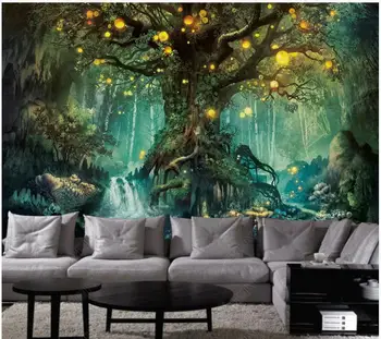 Brugerdefinerede foto tapet på vægge, 3 d vægmalerier Moderne Smuk drøm forest tree stue-TV baggrund tapeter dekoration