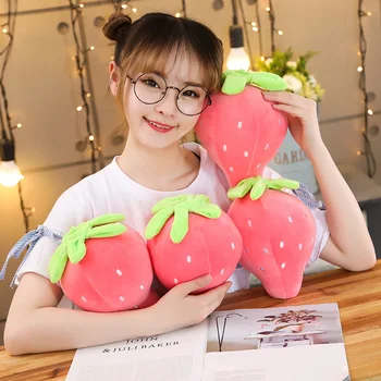 Soft toy jordbær figur husstand pude simulering bløde tegnefilm frugt doll doll pige gave En udstoppet dukke jordbær