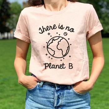 Der Er Ingen Planet B-T-shirt i Bomuld Kausale Tumblr T-Shirt til Kvinder med at Redde Jorden Slogan Tshirt 90'erne Mode Sommer Toppe Graphic Tee