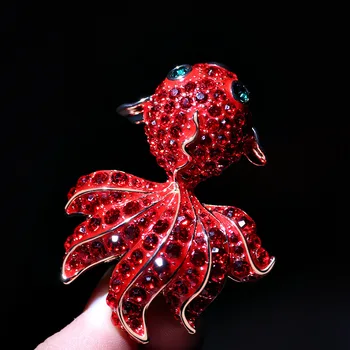 Høj kvalitet røde guldfisk, Krystal Broche Unikt design, alsidig broche, festival gave