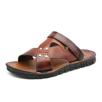 Læder Sandaler Sommer Sandaler til Mænd Casual Sko Mænd Slipper Sandal Nye Mode Mænd Beach Sandaler Sandale Homme Cuir